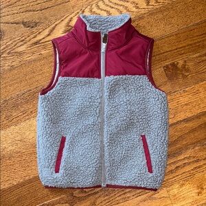 Carter's Red and Gray Sherpa Vest Size 5T
